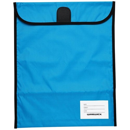 Warwick Homework Book Bag Hook & Loop XL 450x360mm Blue