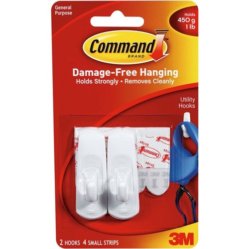 Command™ Adhesive Hooks Small, Pack of 2