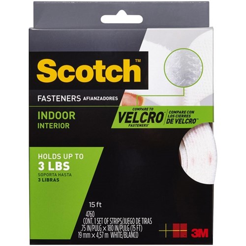 Scotch® 4760 Indoor Fastener Strips White 19mm x 4.6m