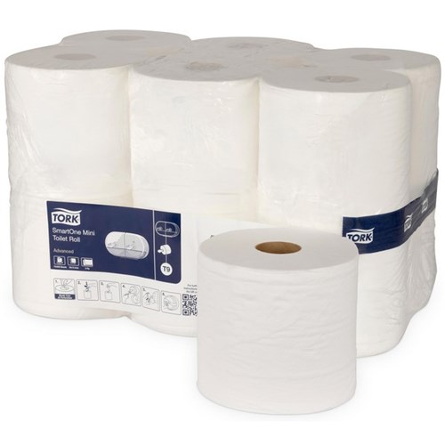 Tork SmartOne T9 Mini Toilet Tissue Roll 193, Pack of 12