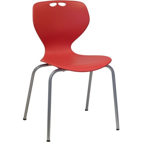 Mata Visitor Chair Silver Base Red