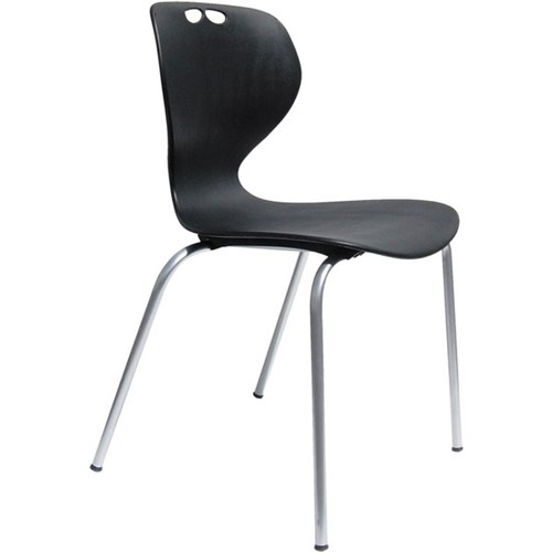 Mata Visitor Chair Silver Base Black