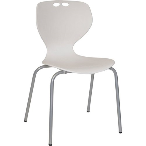 Mata Visitor Chair Silver Base White