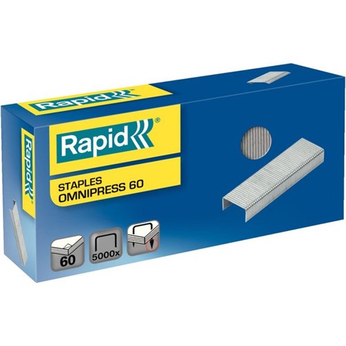Rapid Omnipress 60 Staples 8mm 60 Sheets, Box of 5000