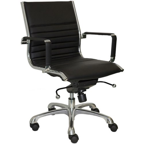 ES Executive Suit Swivel Chair Mid Back Black PU
