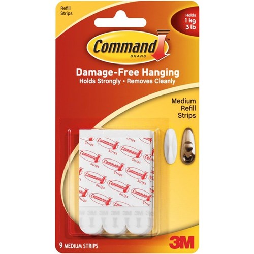 Command™ Medium Refill Strips, Pack of 9