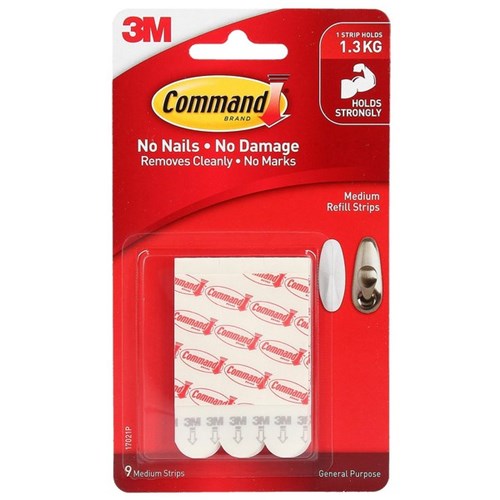 Command™ Medium Refill Strips, Pack of 9