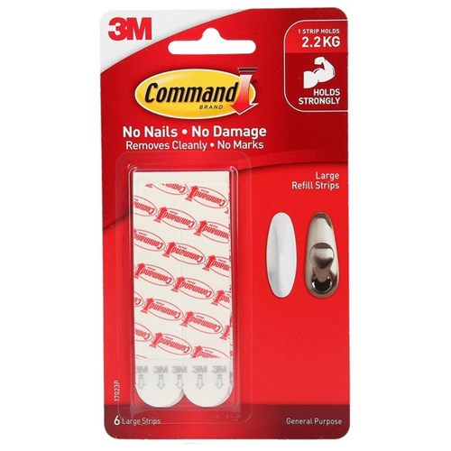 Command™ Large Refill Strips, Pack of 6