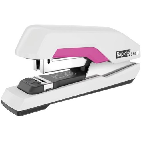 Rapid S50 Supreme Half Strip Stapler 50 Sheet White/Pink