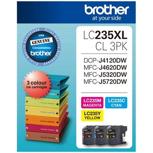 Brother LC235XL-3PK Colour Ink Cartridges High Yield, Pack of 3