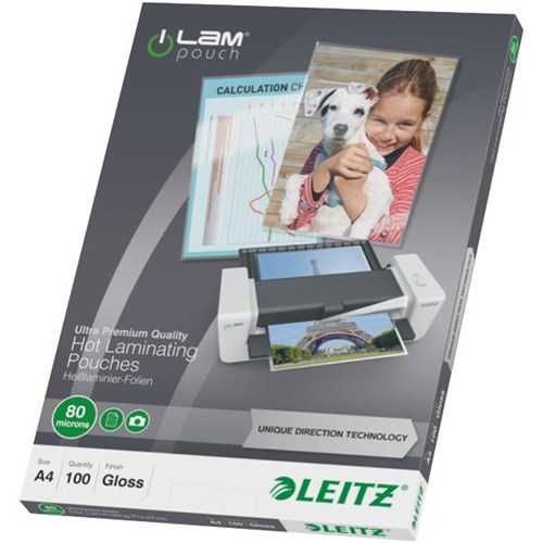 Leitz iLam A4 Laminating Pouches Premium 80 Micron, Pack of 100