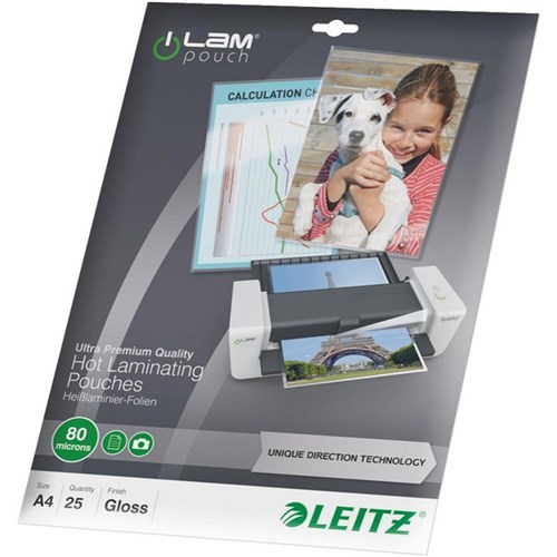 Leitz iLam A4 Laminating Pouches Premium 80 Micron, Pack of 25