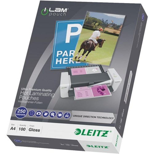 Leitz iLam A4 Laminating Pouches Premium 250 Micron, Pack of 100