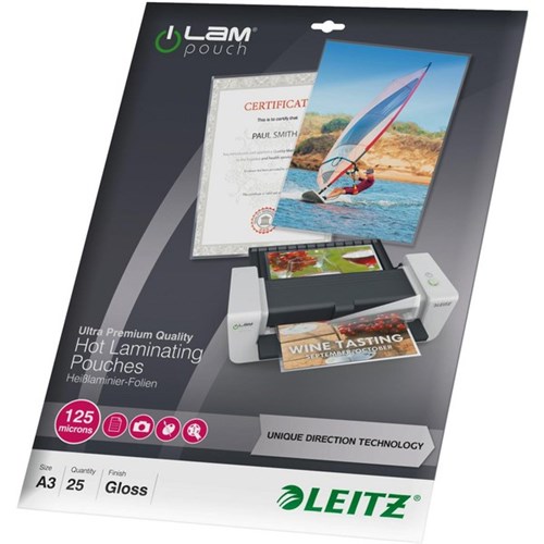 Leitz iLam A3 Laminating Pouches Premium 125 Micron, Pack of 25