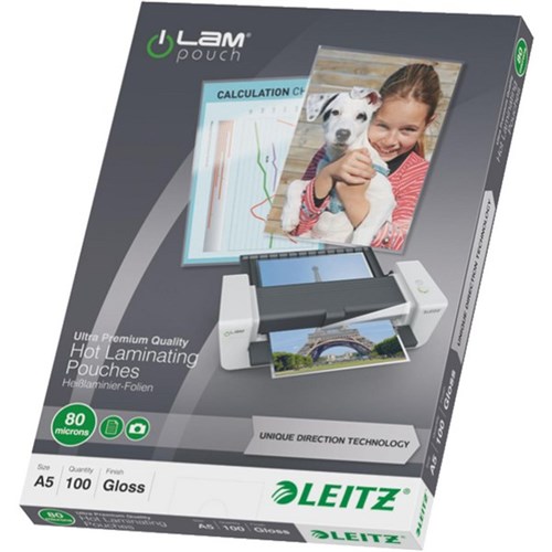 Leitz iLam A5 Laminating Pouches Premium 80 Micron, Pack of 100