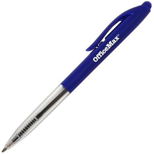 OfficeMax Blue Retractable Ballpoint Pens 1.0mm Medium Tip