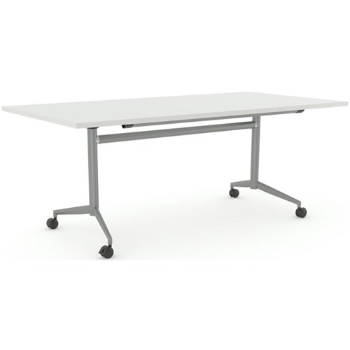 Galaxy Flip Table 1800mm White Top Silver Frame