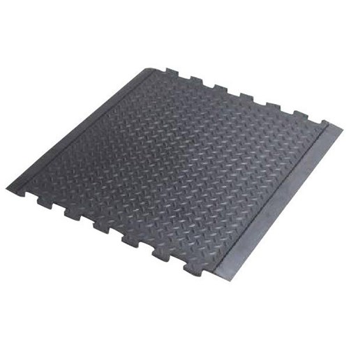 Comfort Lock Anti-Fatigue Mat Rubber Centre Black 710x780x12mm