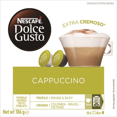 NESCAFÉ Dolce Gusto Cappuccino Coffee Capsules, Box of 8
