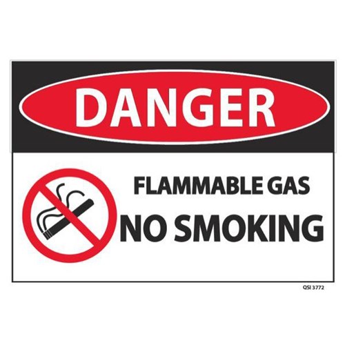 Danger Flammable Gas No Smoking Safety Sign 340x240mm