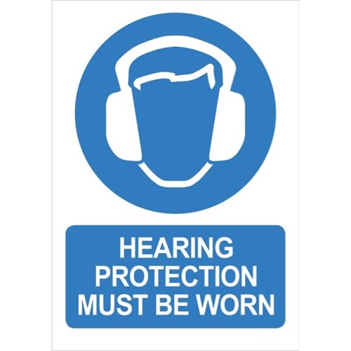 Hearing Protection Must Be Worn Safety Sign 240x340mm