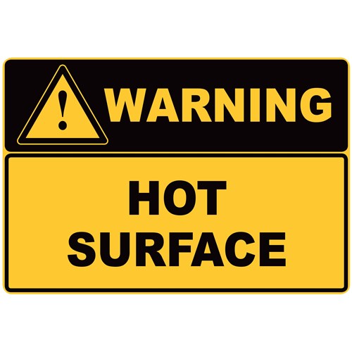 Warning Hot Surface Safety Sign 340x240mm