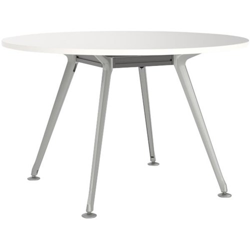 Galaxy Boardroom Meeting Table Round 1200mm White/Silver