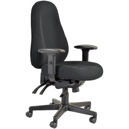 Persona 24/7 Chair 4 Lever With Arms Seat Slide Jett Fabric/Black