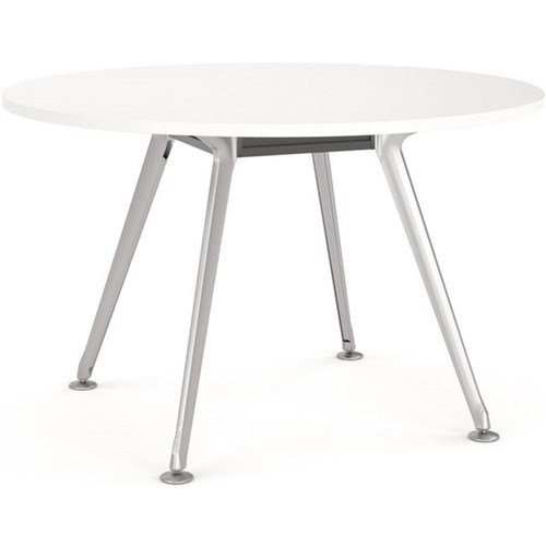 Galaxy Boardroom Meeting Table Round 1200mm White/Polished Alloy