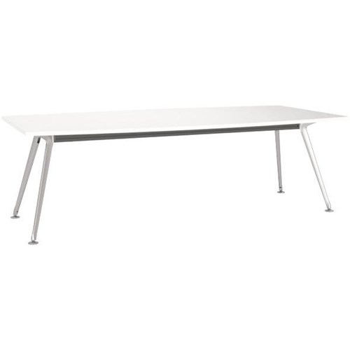 Galaxy Boardroom Table 2400mm White/Polished Alloy