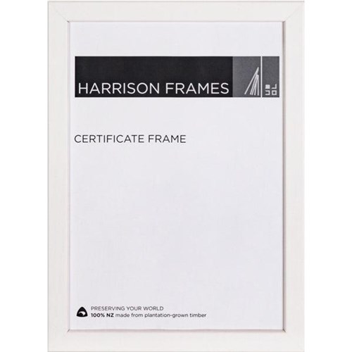 Harrisons A4 Certificate Frame White Timber