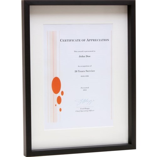 Harrisons A4 Certificate Boxed Frame With Insert Black Timber