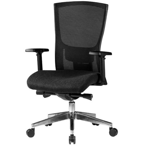 Domino Heavy Duty Chair With Arms Mesh Back Black/Polished Base