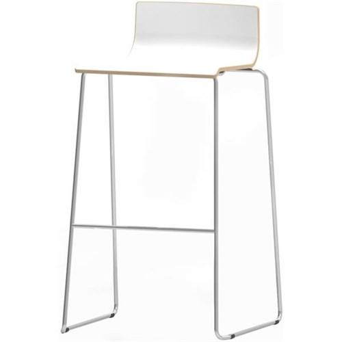 Liberty Bar Stool Sled Base 750mm White Ply/Chrome OfficeMax NZ
