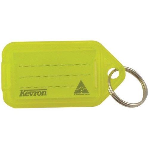 Kevron ID5 Security Key Ring Tag 56x30mm Yellow