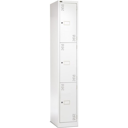 Precision Classic 3 Tier Locker 300mm Camlock White Satin