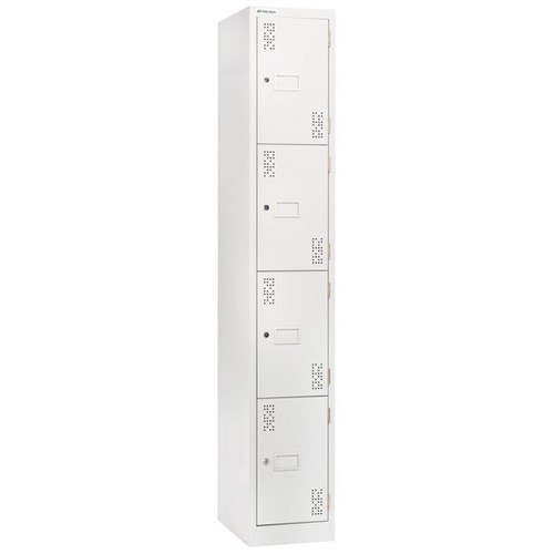 Precision Classic 4 Tier Locker 300mm Camlock White Satin