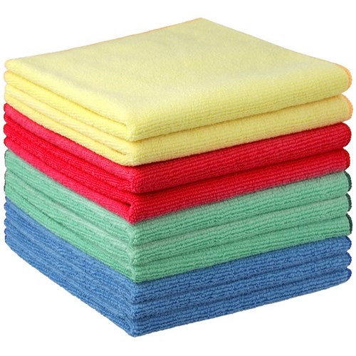 Filta Microfibre Startup Cloth Set Blue/Green/Red/Yellow 400 x 400mm, Pack of 10
