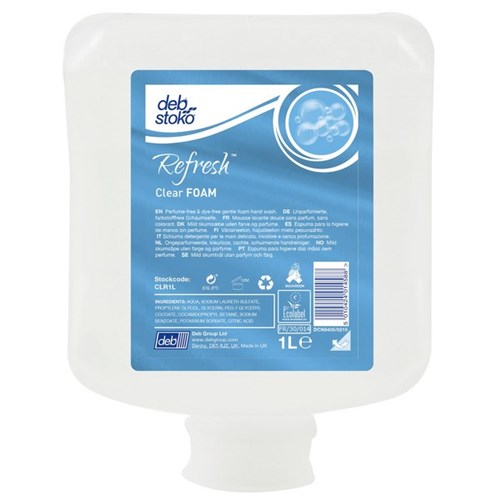 Deb Stoko Refresh Clear Foam Soap Cartridge 1L