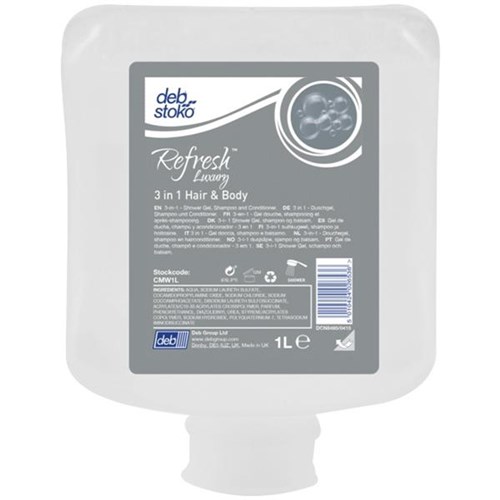 Deb Stoko Luxury Hair & Body Wash 3 In 1 Cartridge 1L OfficeMax NZ