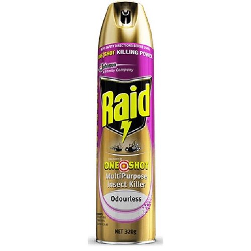 Raid One Shot Multi Insect Killer Spray Odourless 320g OfficeMax NZ