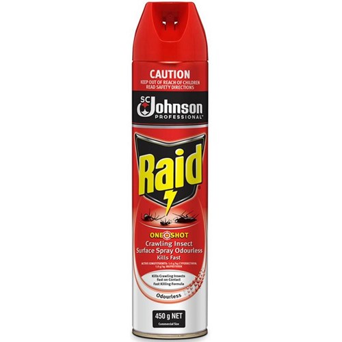 Raid One Shot Crawling Insect Surface Spray Odourless 450g