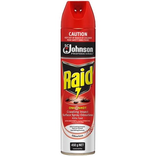 Raid One Shot Crawling Insect Surface Spray Odourless 450g