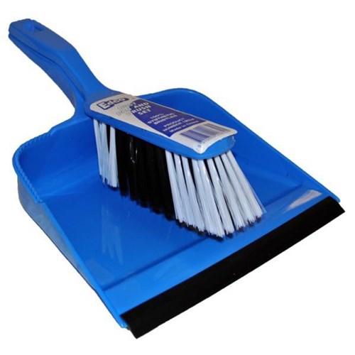 Edco Dust Pan & Brush Set Blue