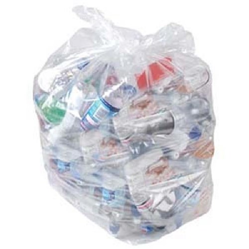 Plastic Rubbish Bag Clear 80L 35 Micron, Pack of 50