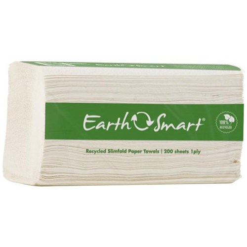 Earthsmart Recycled Paper Towel Slimfold, Carton of 20
