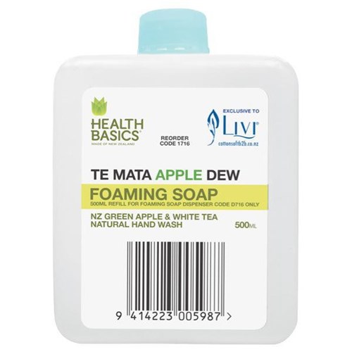 Health Basics Foaming Hand Wash Soap Te Mata Apple Dew 500ml, Pack of 6