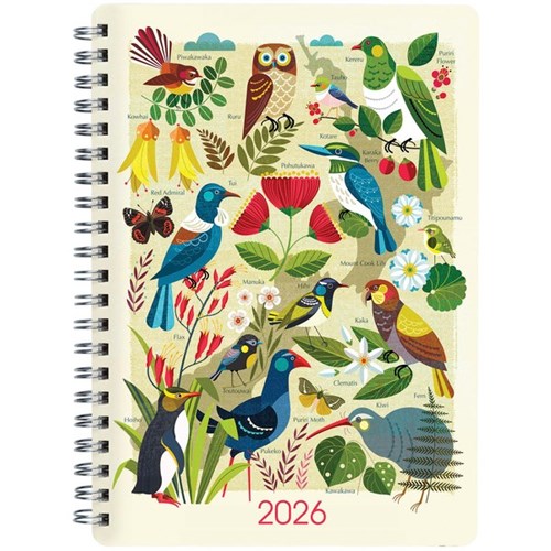 Collins A53 Diary A5 Week To View 2026 Kiwi Vibe Assorted Designs
