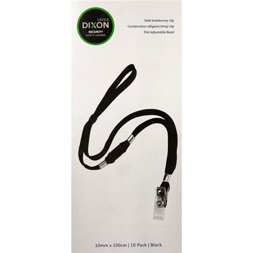 Dixon Lanyard Black, Pack of 10