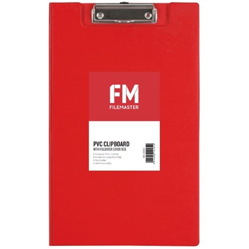 FM Clipboard With Flap Foolscap Red